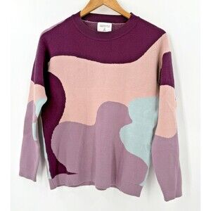 Compania Fantastica Jacquard Knit Abstract Sweater Women Size SMALL EUC